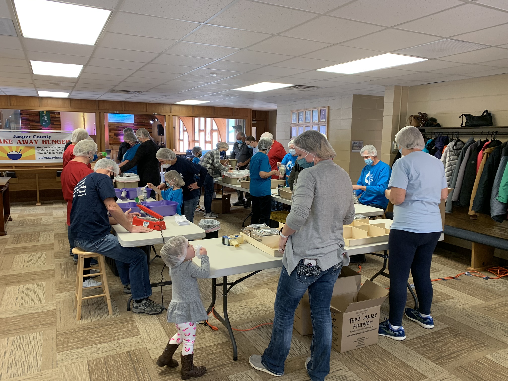 Volunteers packaging