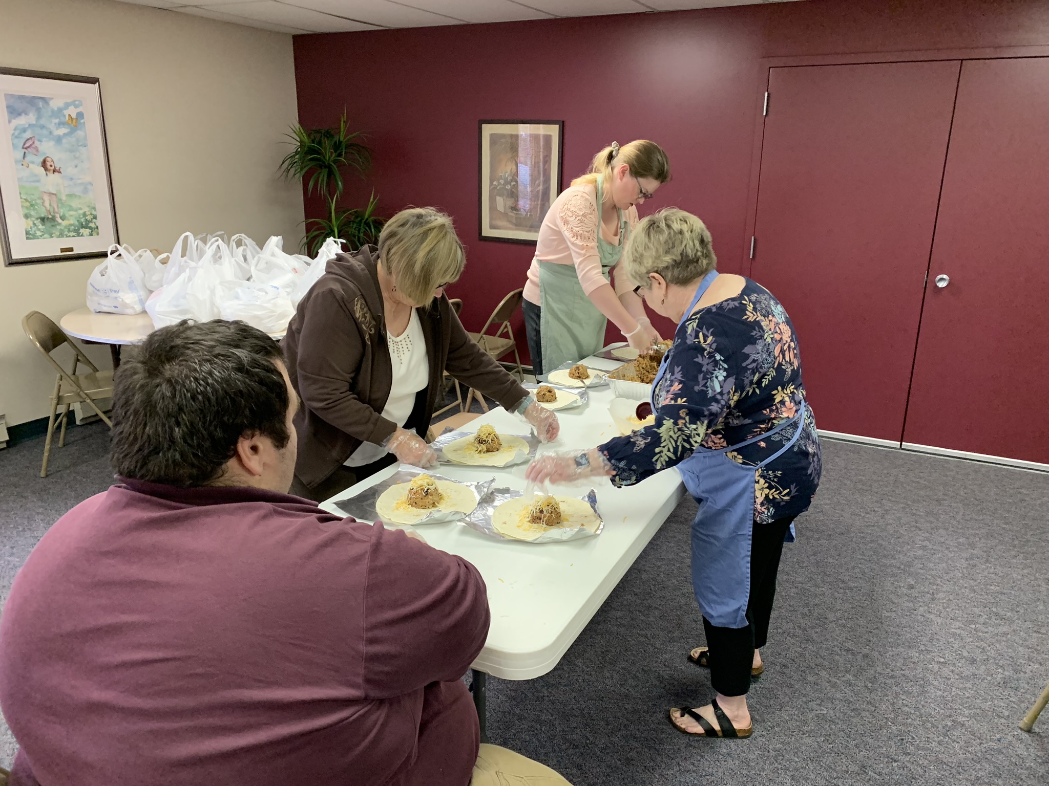 Volunteers packaging