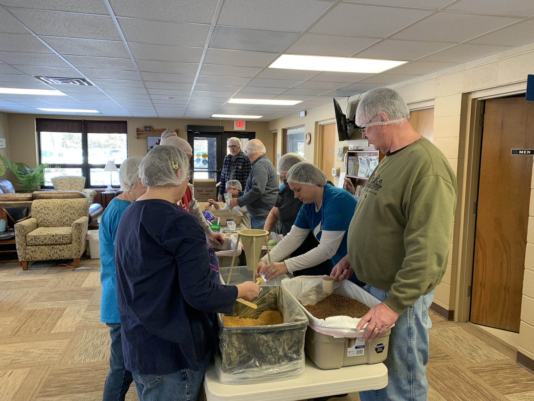 Volunteers packaging