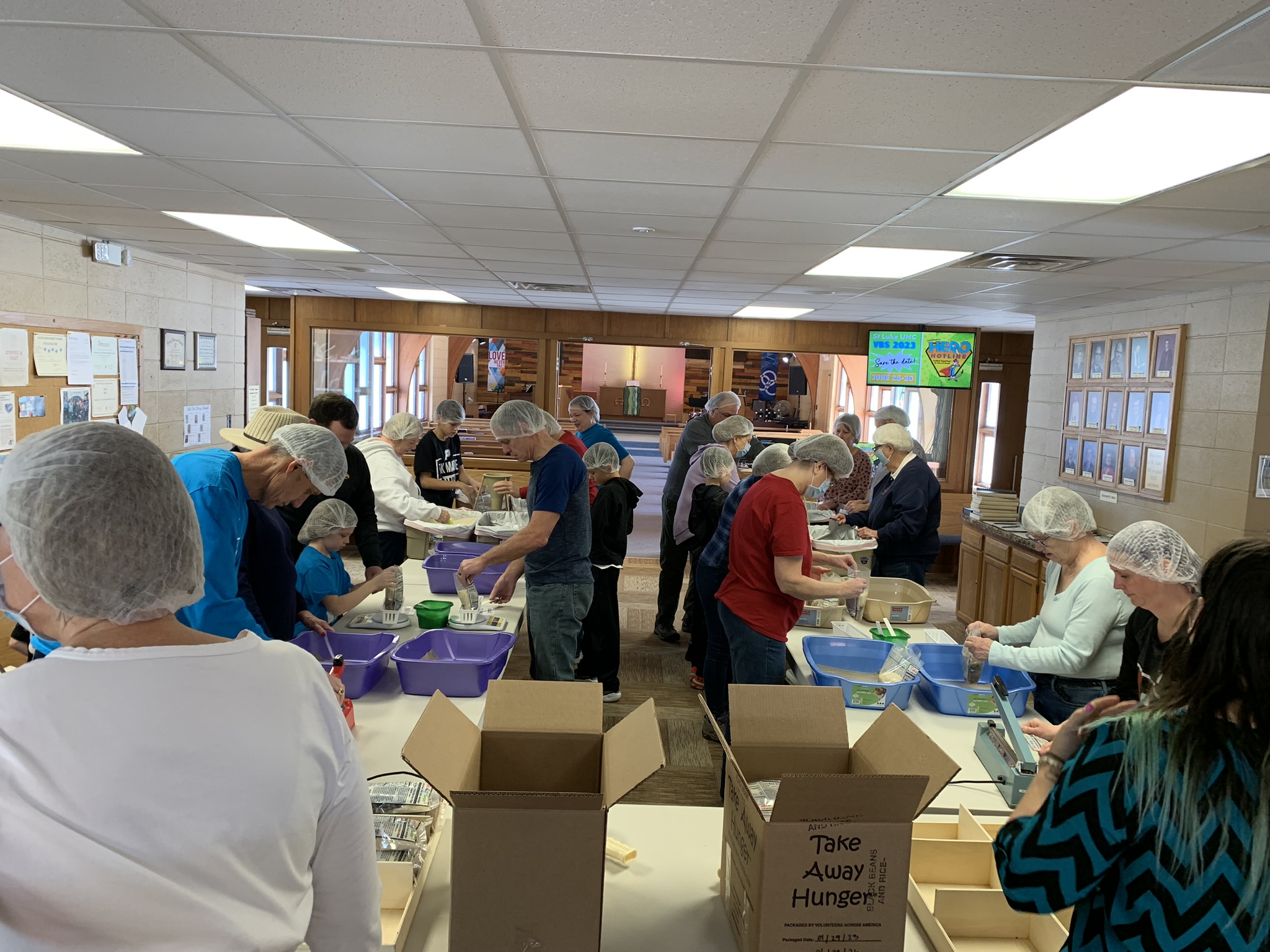 Volunteers packaging