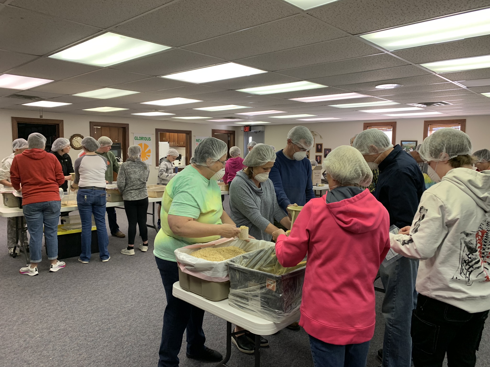 Volunteers packaging