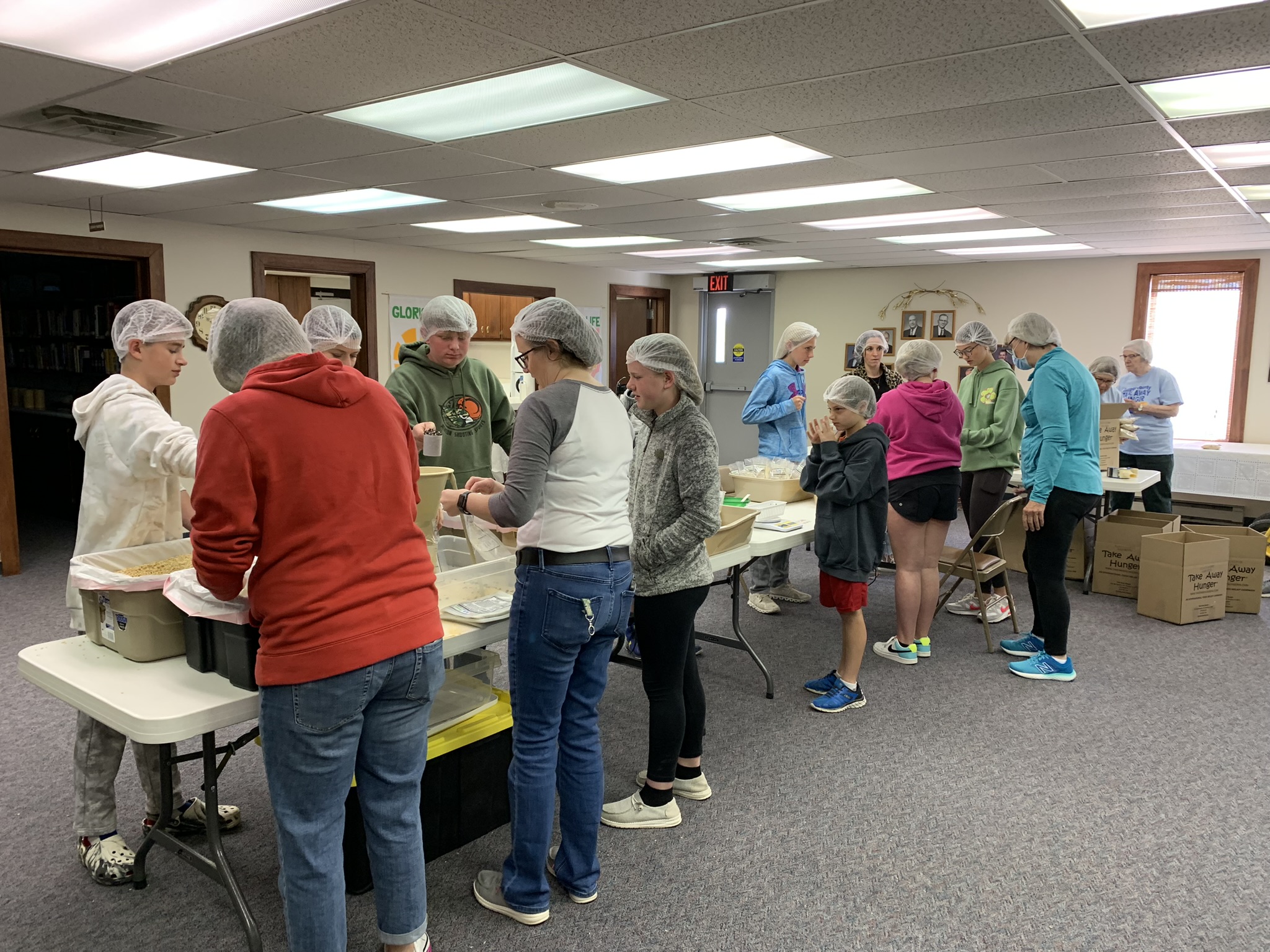 Volunteers packaging